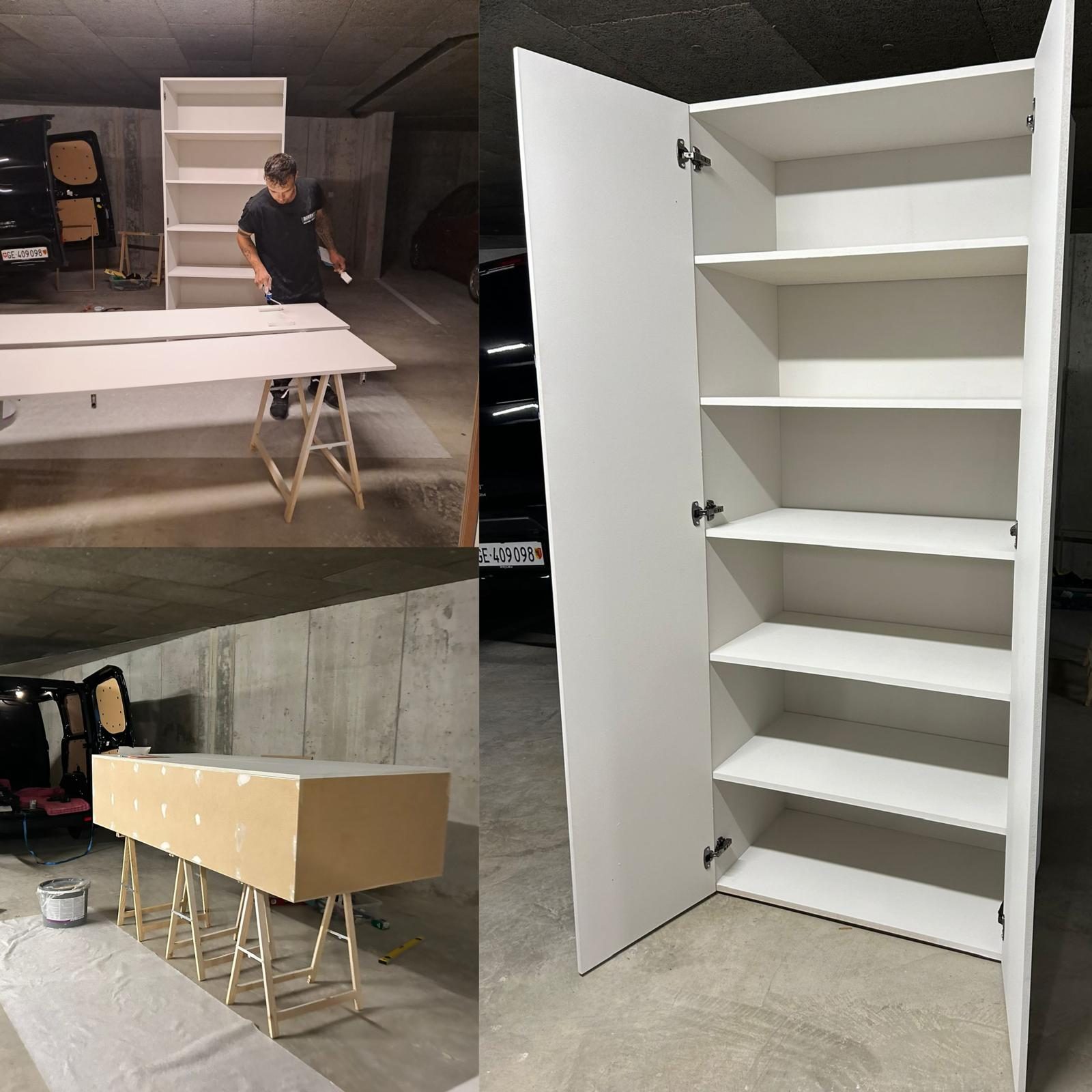Fabrication d'un meuble sur-mesure en atelier